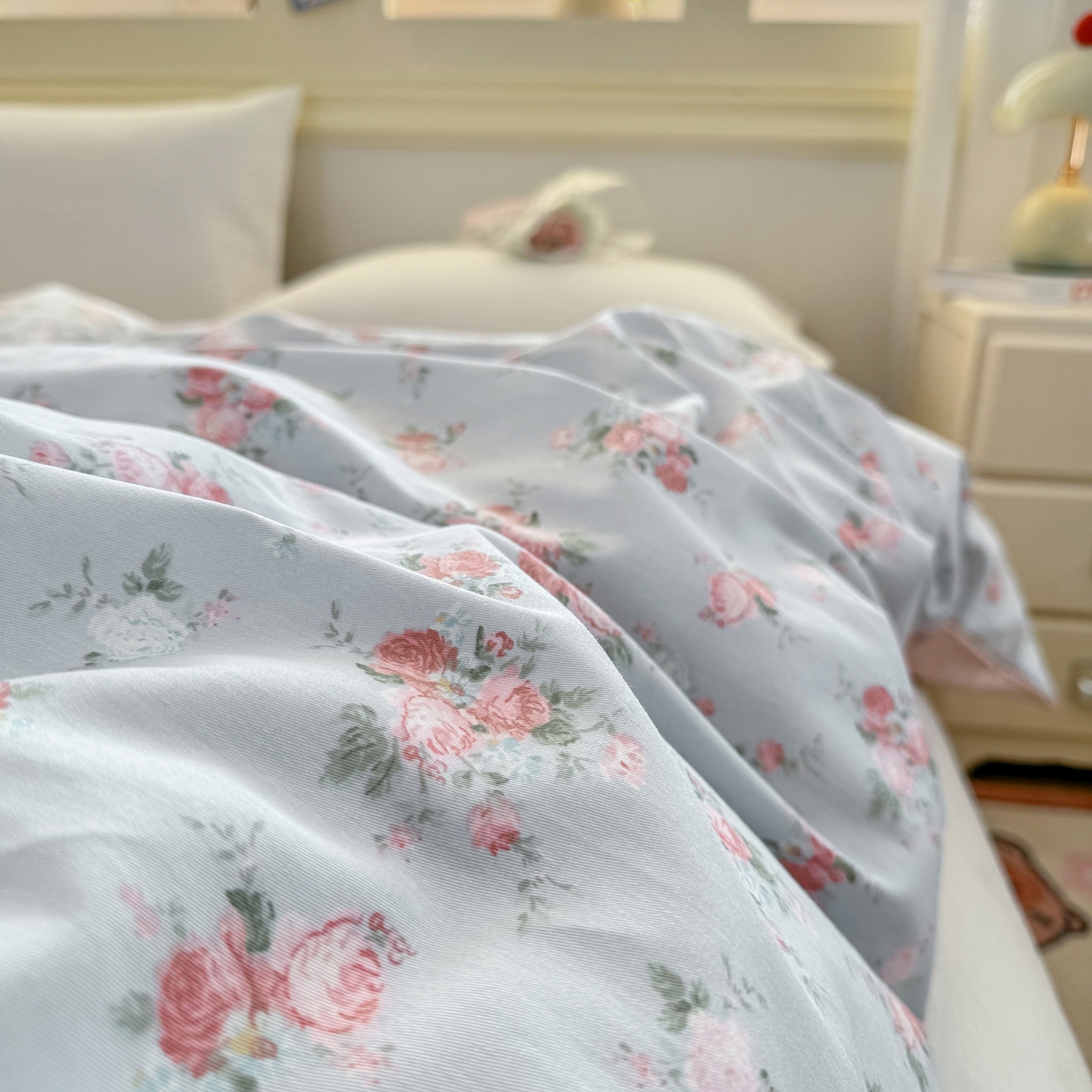 91家纺网 家纺一手货源 找家纺 名品家纺 2026新款100%纯棉单被套系列 泠羽花园