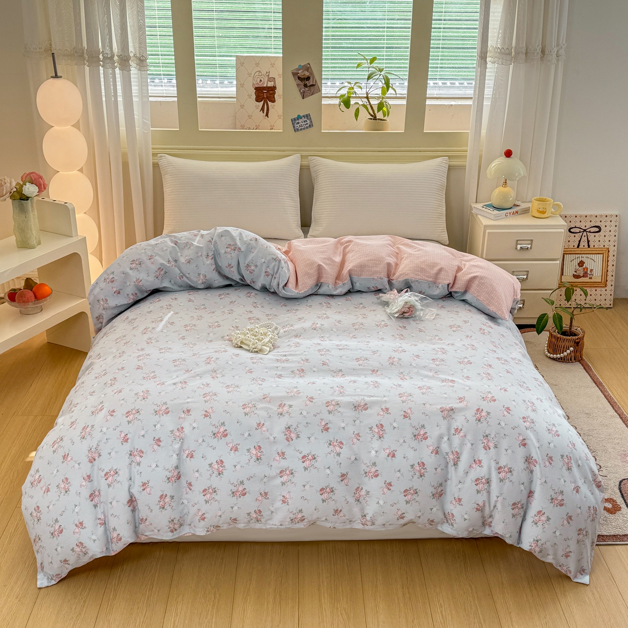 91家纺网 家纺一手货源 找家纺 名品家纺 2026新款100%纯棉单被套系列 泠羽花园