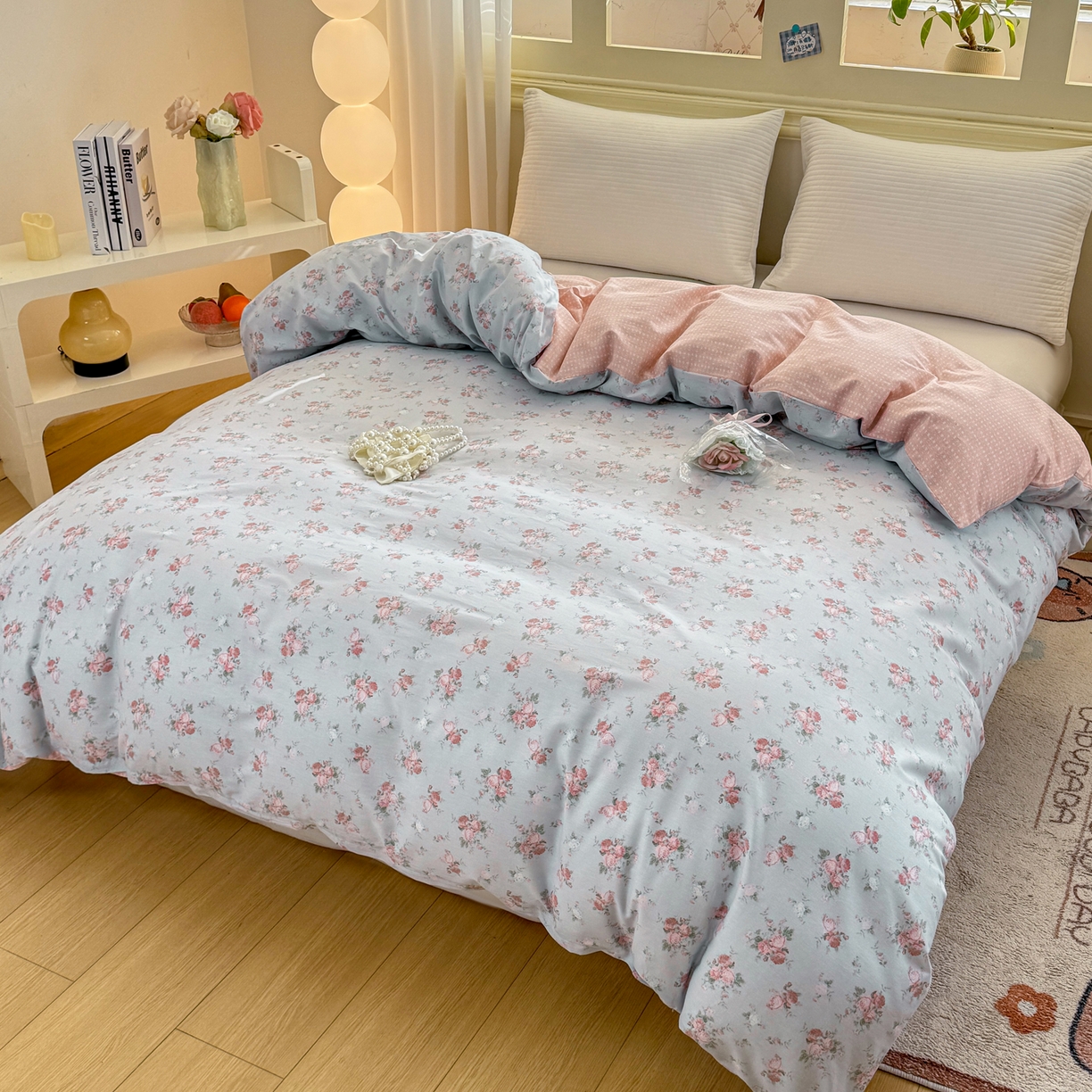 91家纺网 家纺一手货源 找家纺 名品家纺 2026新款100%纯棉单被套系列 泠羽花园