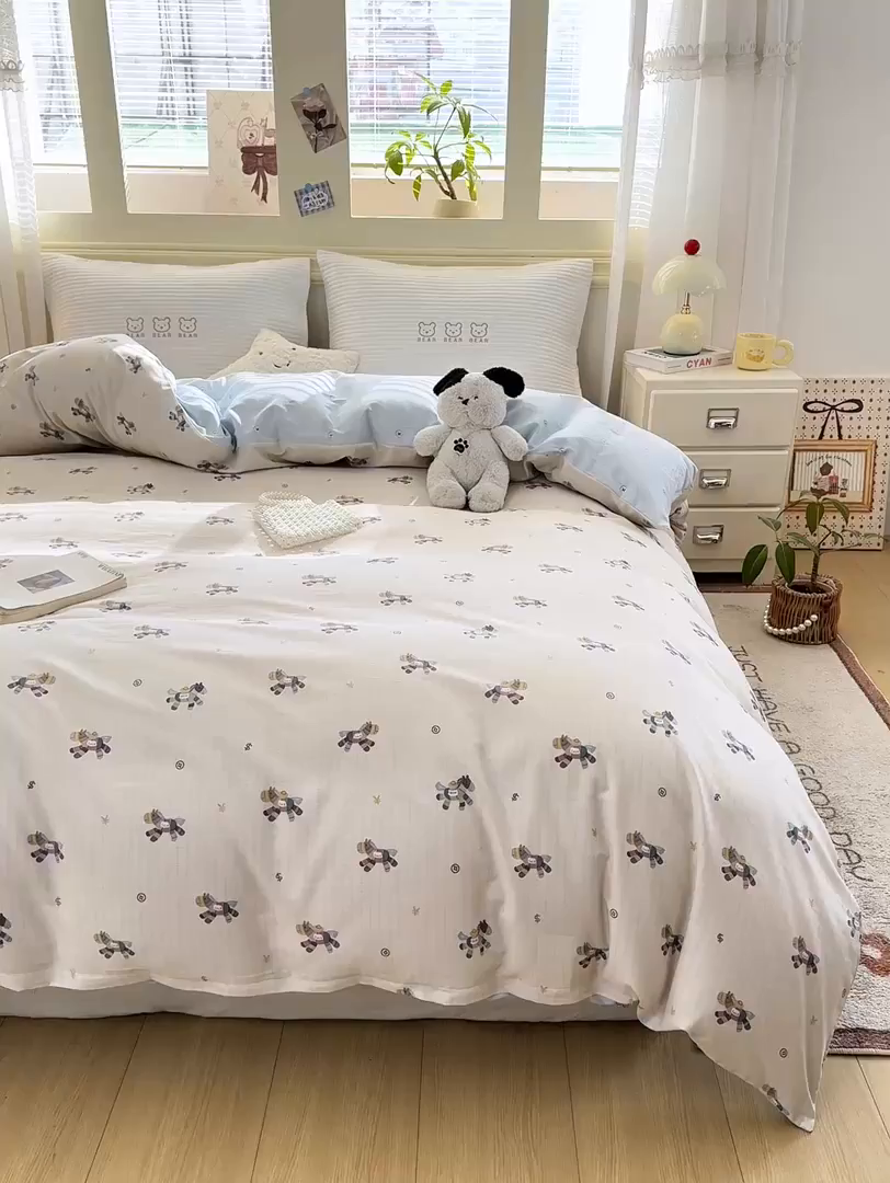 91家纺网 家纺一手货源 找家纺 名品家纺 2026新款100%纯棉单被套系列 马上有钱