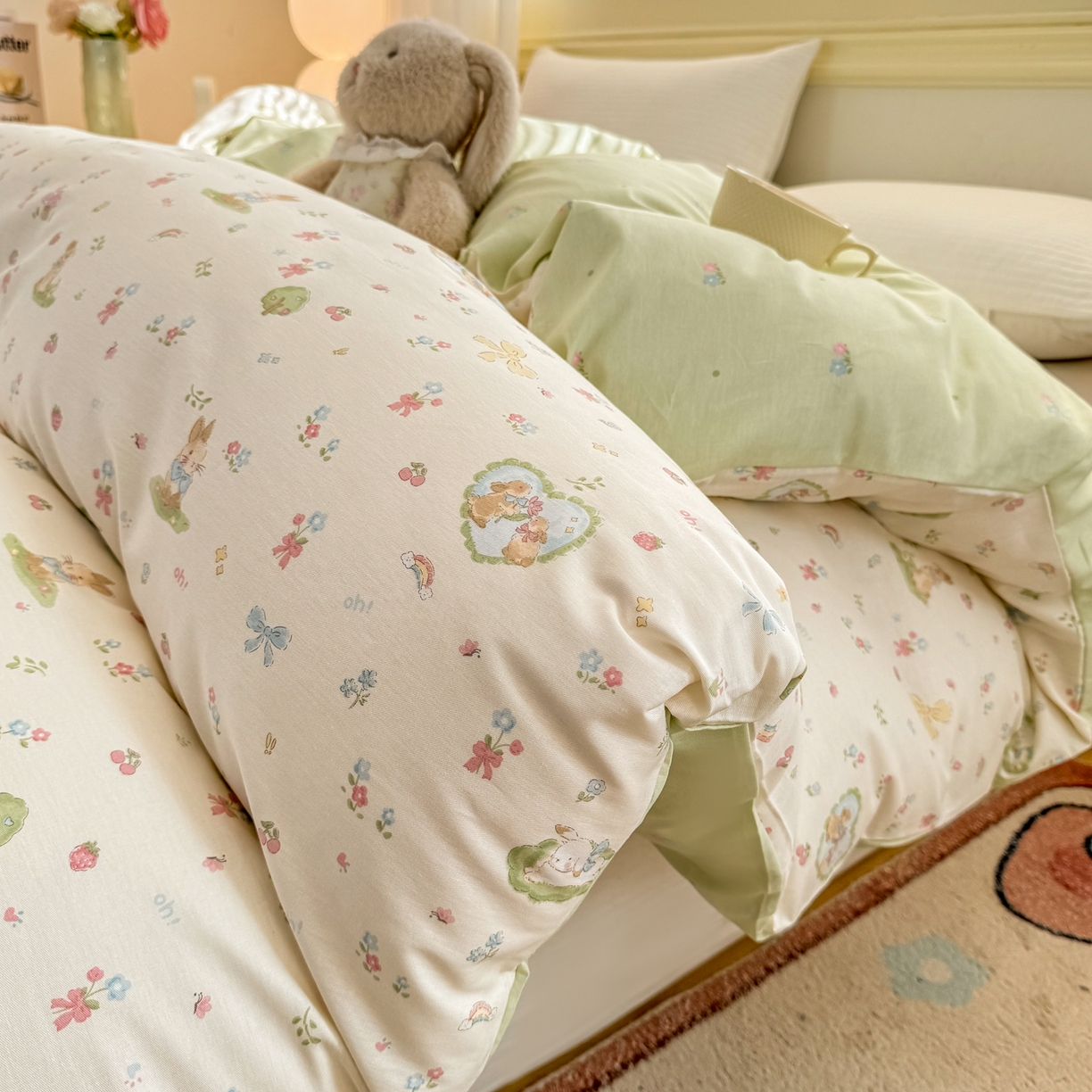 名品家纺 2026新款100%纯棉单被套系列 蘑菇电话