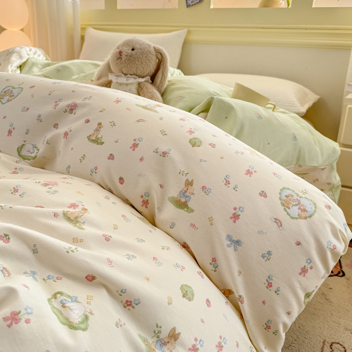 91家纺网 家纺一手货源 找家纺 名品家纺 2026新款100%纯棉单被套系列 蘑菇电话