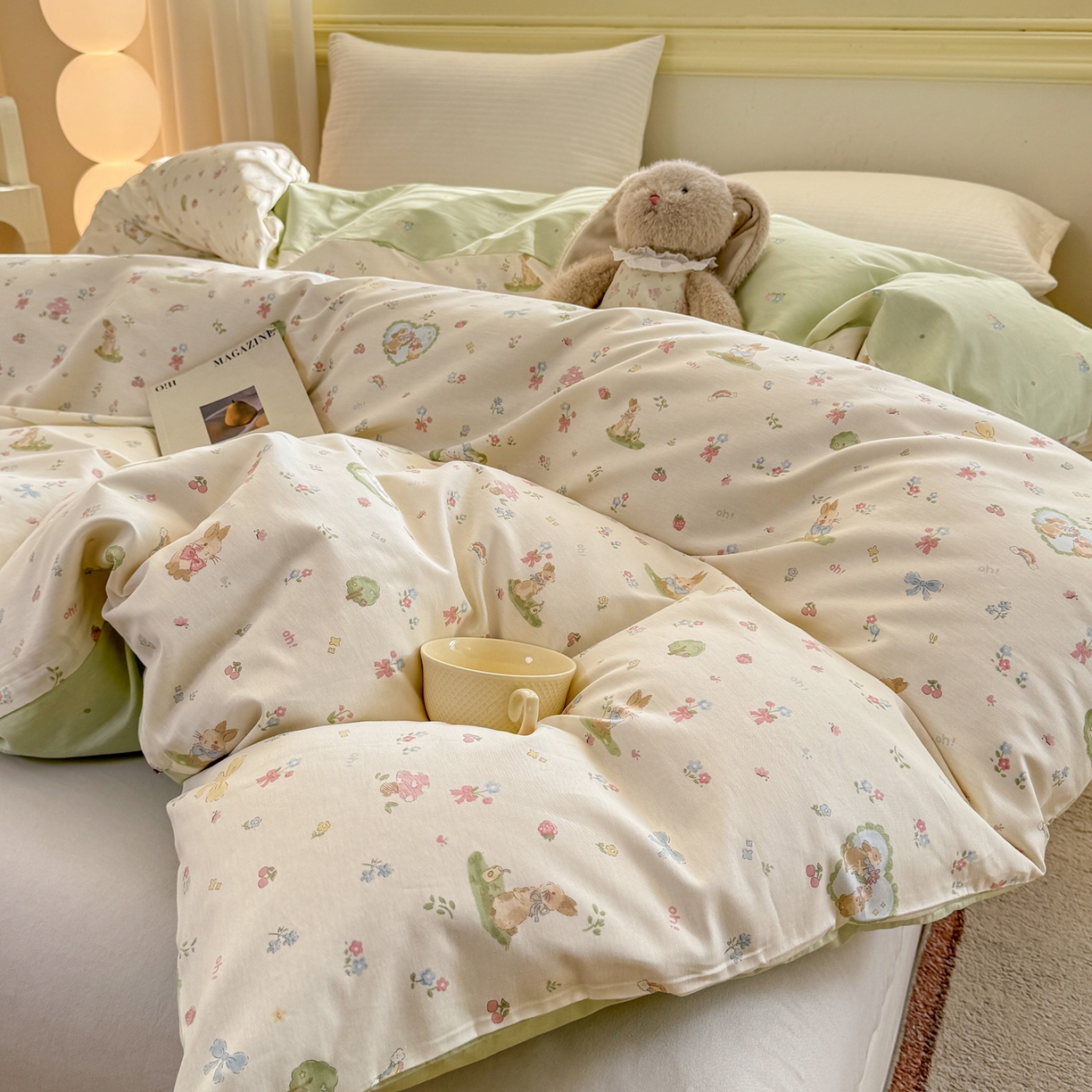 91家纺网 家纺一手货源 找家纺 名品家纺 2026新款100%纯棉单被套系列 蘑菇电话