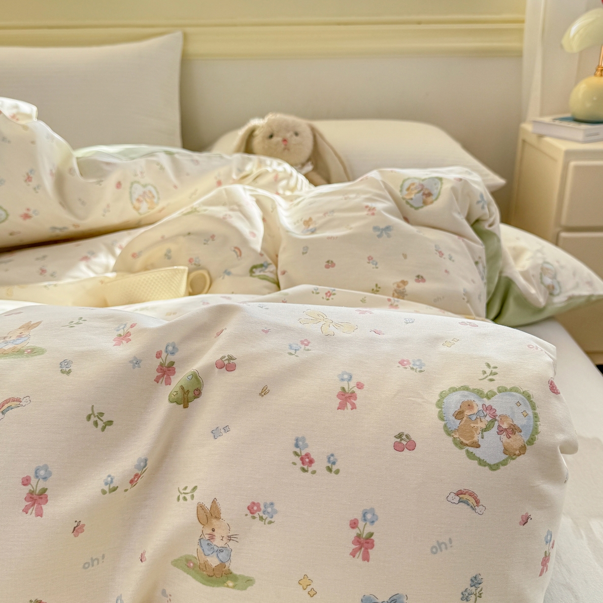 91家纺网 家纺一手货源 找家纺 名品家纺 2026新款100%纯棉单被套系列 蘑菇电话