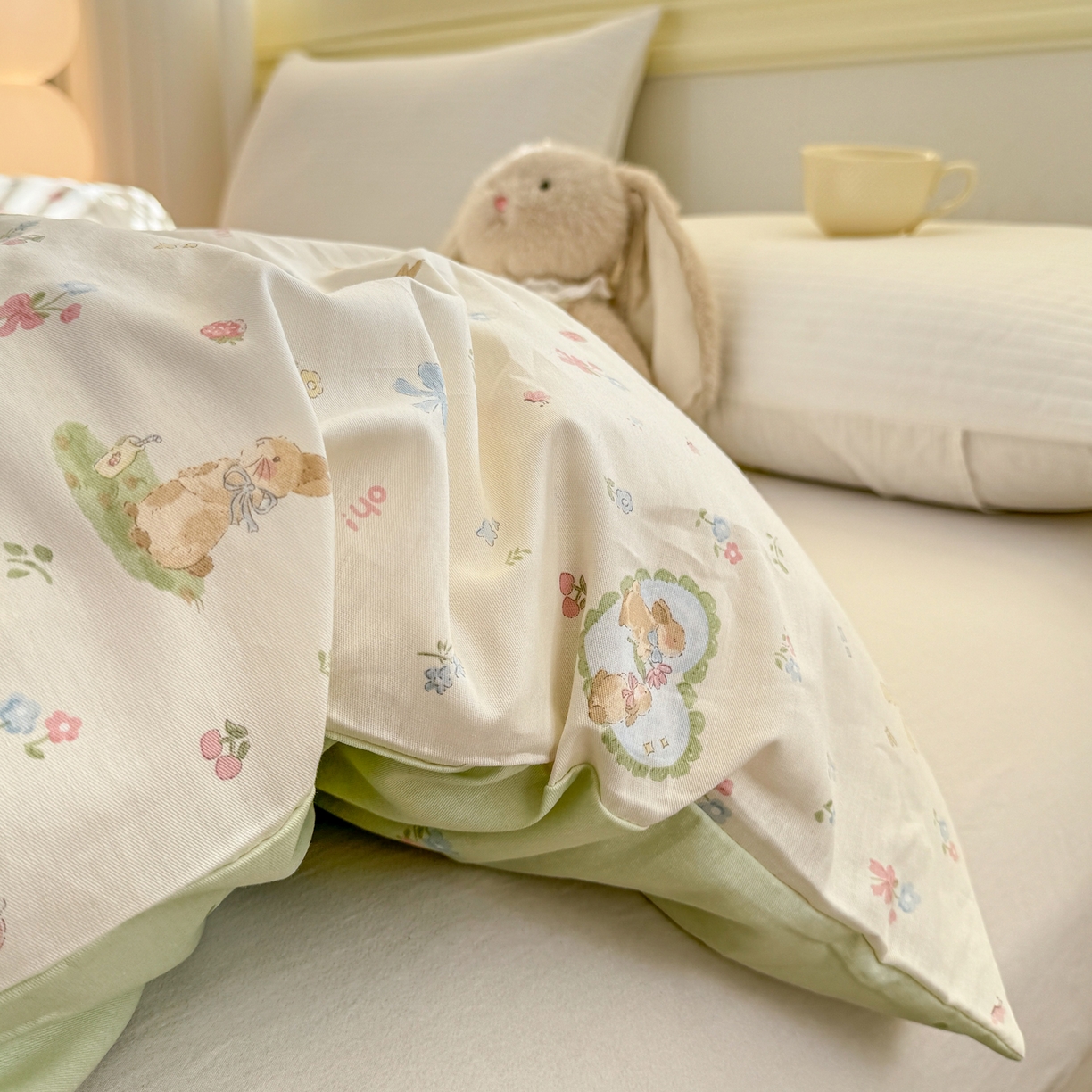 91家纺网 家纺一手货源 找家纺 名品家纺 2026新款100%纯棉单被套系列 蘑菇电话