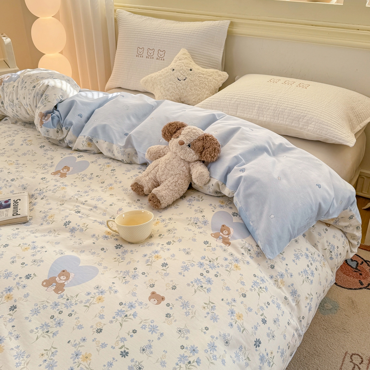 91家纺网 家纺一手货源 找家纺 名品家纺 2026新款100%纯棉单被套系列 提供买家秀 奶芙熊