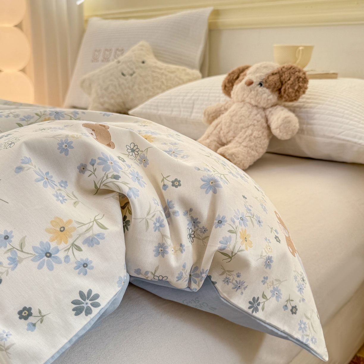 91家纺网 家纺一手货源 找家纺 名品家纺 2026新款100%纯棉单被套系列 提供买家秀 奶芙熊