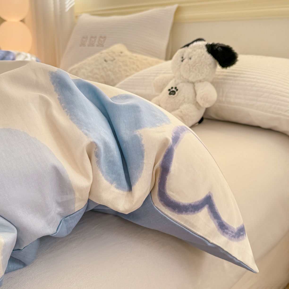 91家纺网 家纺一手货源 找家纺 名品家纺 2026新款100%纯棉单被套系列 提供买家秀 奶油爱心