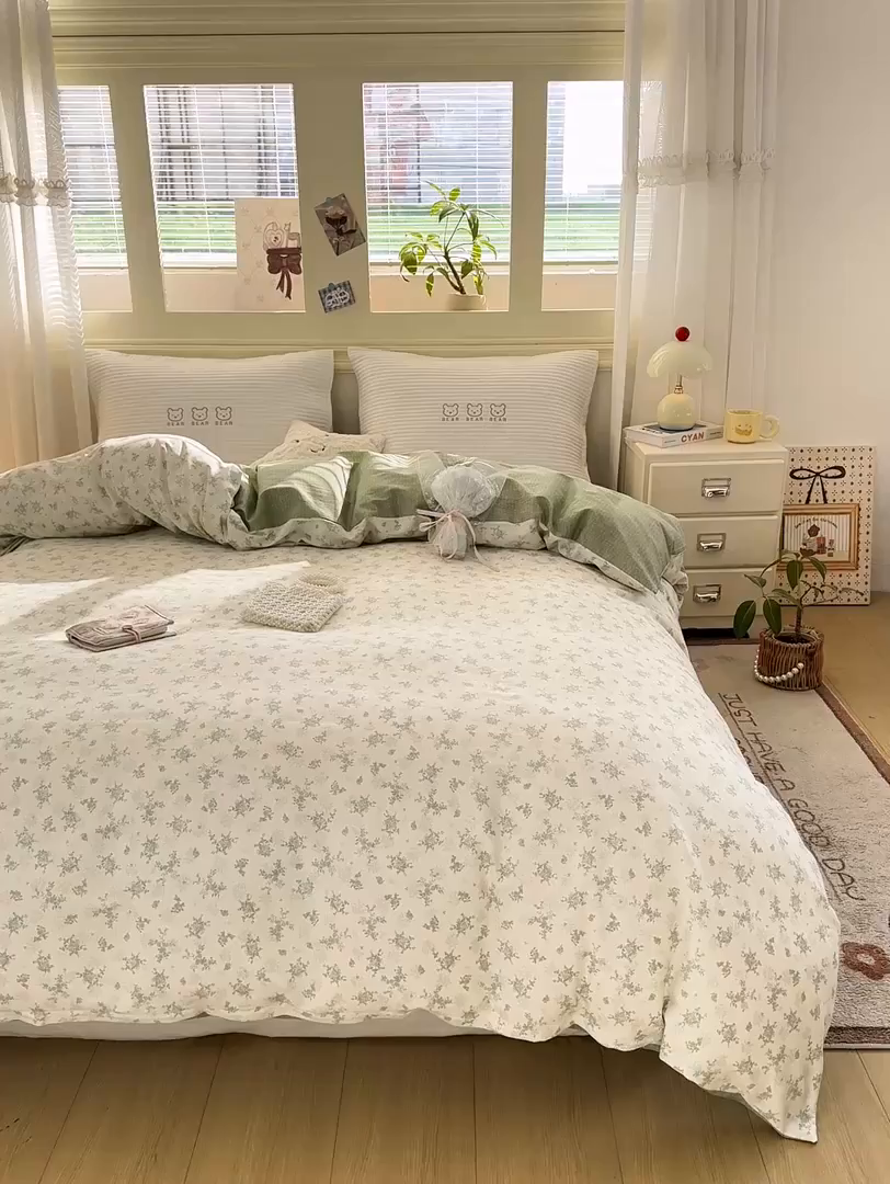 91家纺网 家纺一手货源 找家纺 名品家纺 2026新款100%纯棉单被套系列 清清文絮