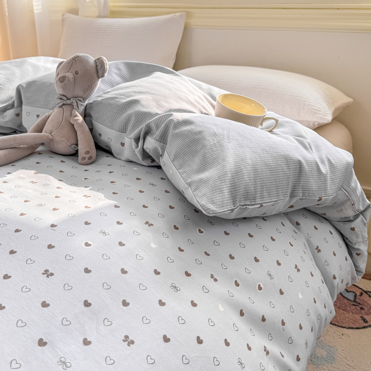 91家纺网 家纺一手货源 找家纺 名品家纺 2026新款100%纯棉单被套系列 数字心情