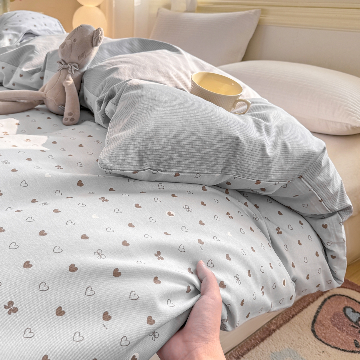 91家纺网 家纺一手货源 找家纺 名品家纺 2026新款100%纯棉单被套系列 数字心情