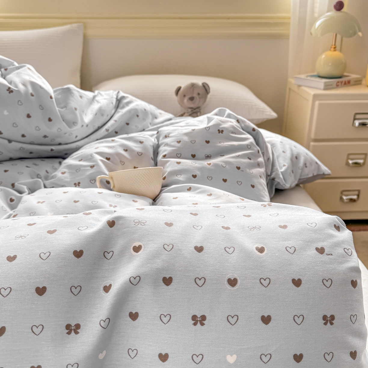 91家纺网 家纺一手货源 找家纺 名品家纺 2026新款100%纯棉单被套系列 数字心情