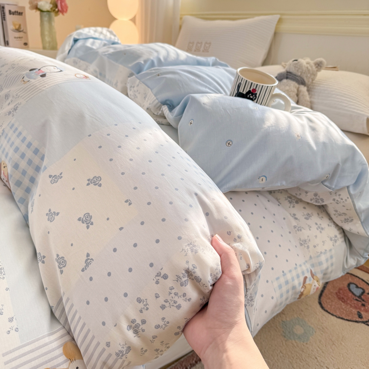 91家纺网 家纺一手货源 找家纺 名品家纺 2026新款100%纯棉单被套系列 童话拼贴