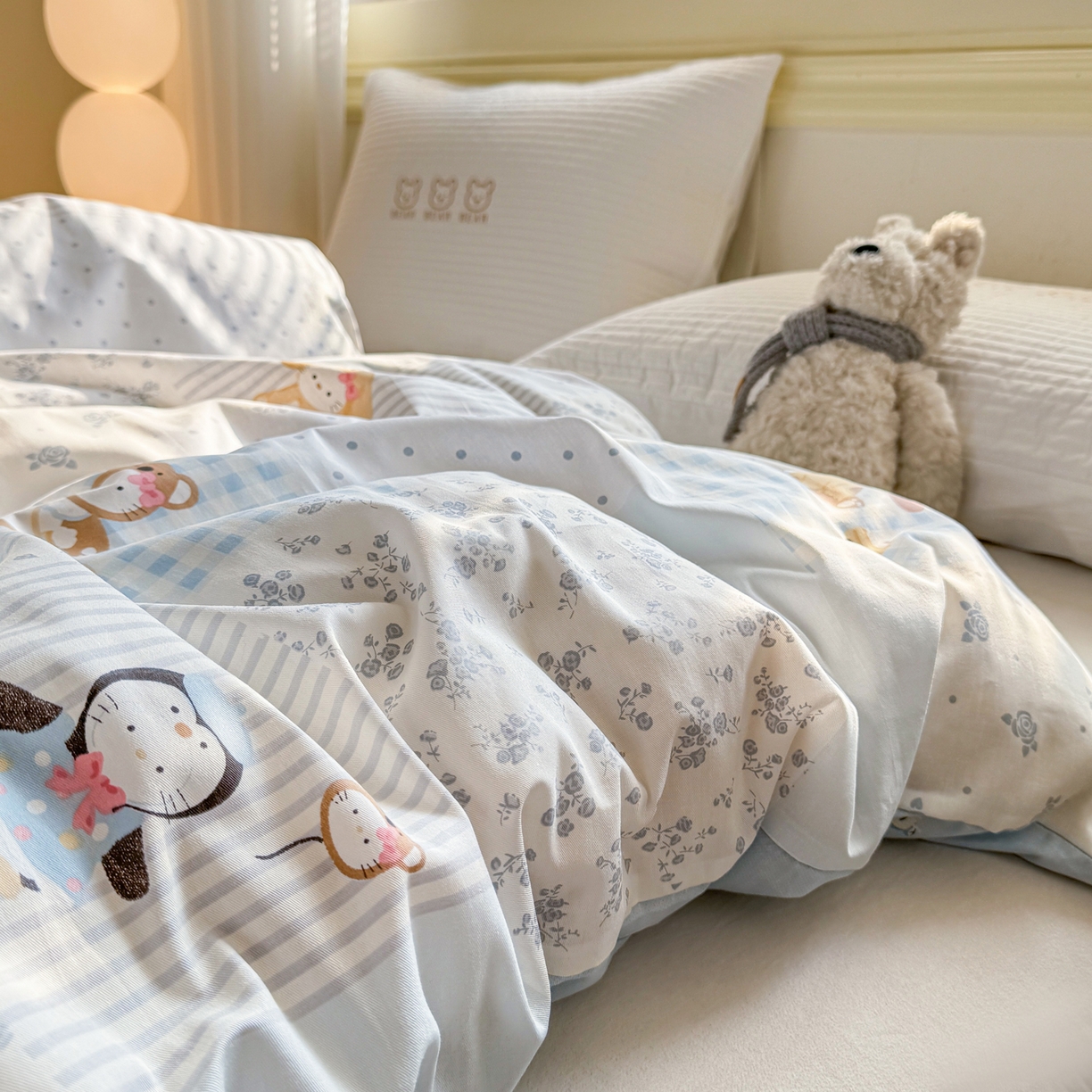 91家纺网 家纺一手货源 找家纺 名品家纺 2026新款100%纯棉单被套系列 童话拼贴