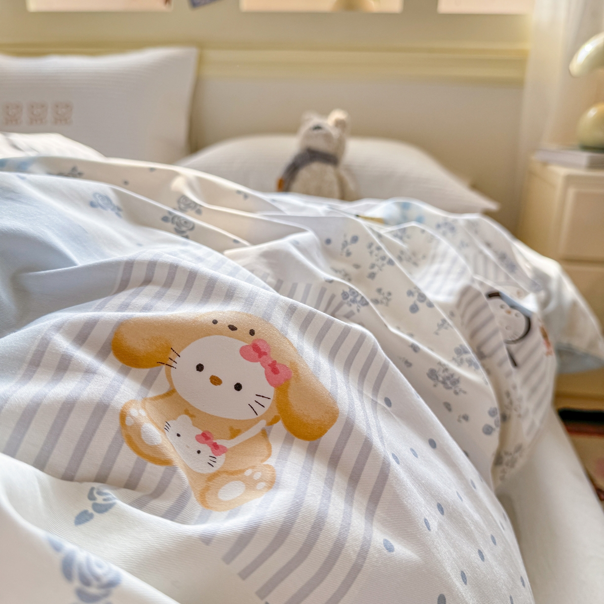 91家纺网 家纺一手货源 找家纺 名品家纺 2026新款100%纯棉单被套系列 童话拼贴