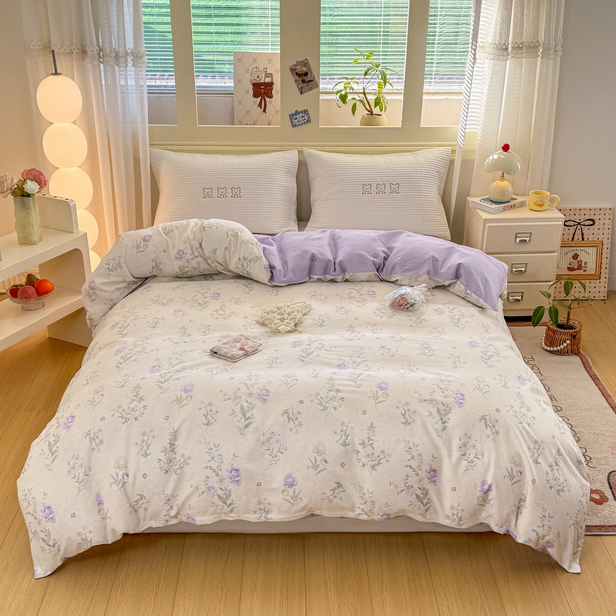 91家纺网 家纺一手货源 找家纺 名品家纺 2026新款100%纯棉单被套系列 芜晴花