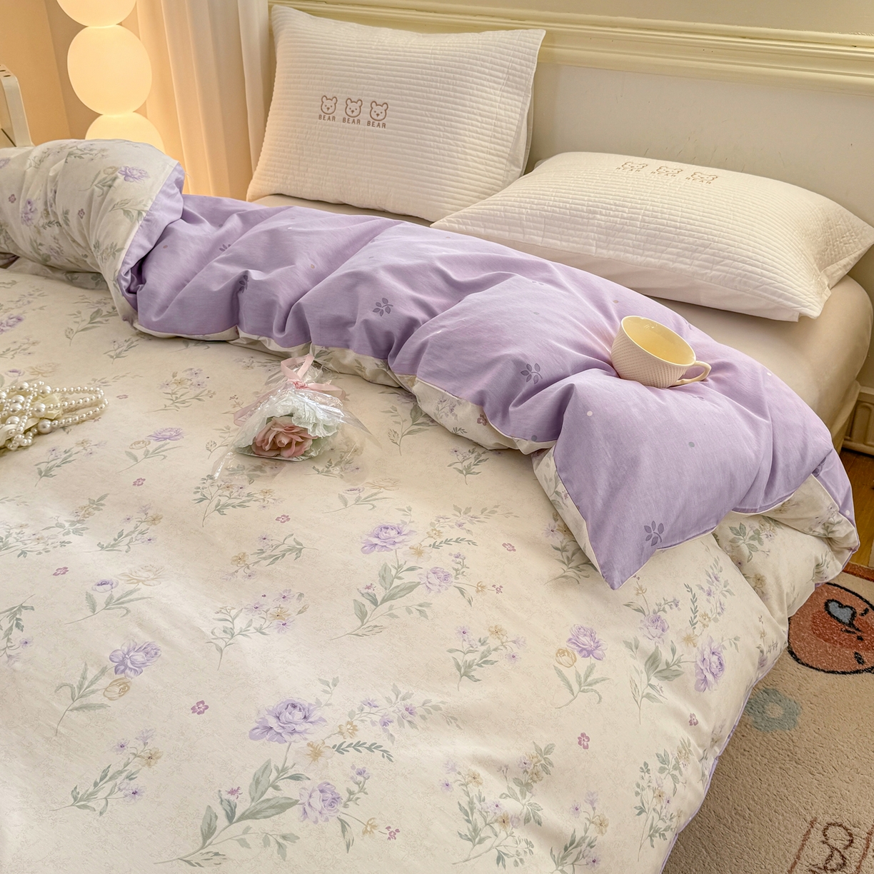 91家纺网 家纺一手货源 找家纺 名品家纺 2026新款100%纯棉单被套系列 芜晴花