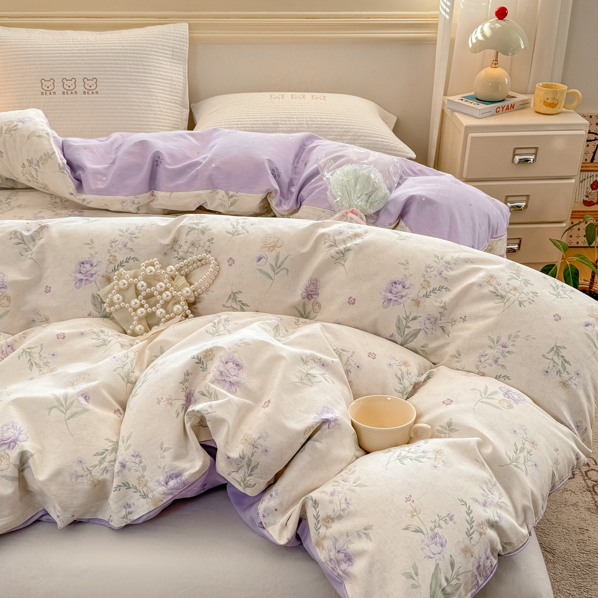 91家纺网 家纺一手货源 找家纺 名品家纺 2026新款100%纯棉单被套系列 芜晴花