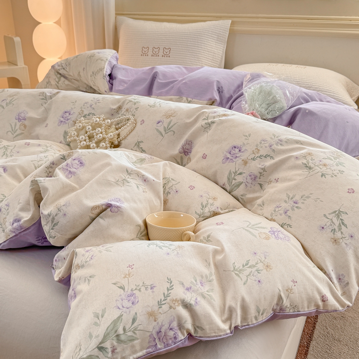 91家纺网 家纺一手货源 找家纺 名品家纺 2026新款100%纯棉单被套系列 芜晴花