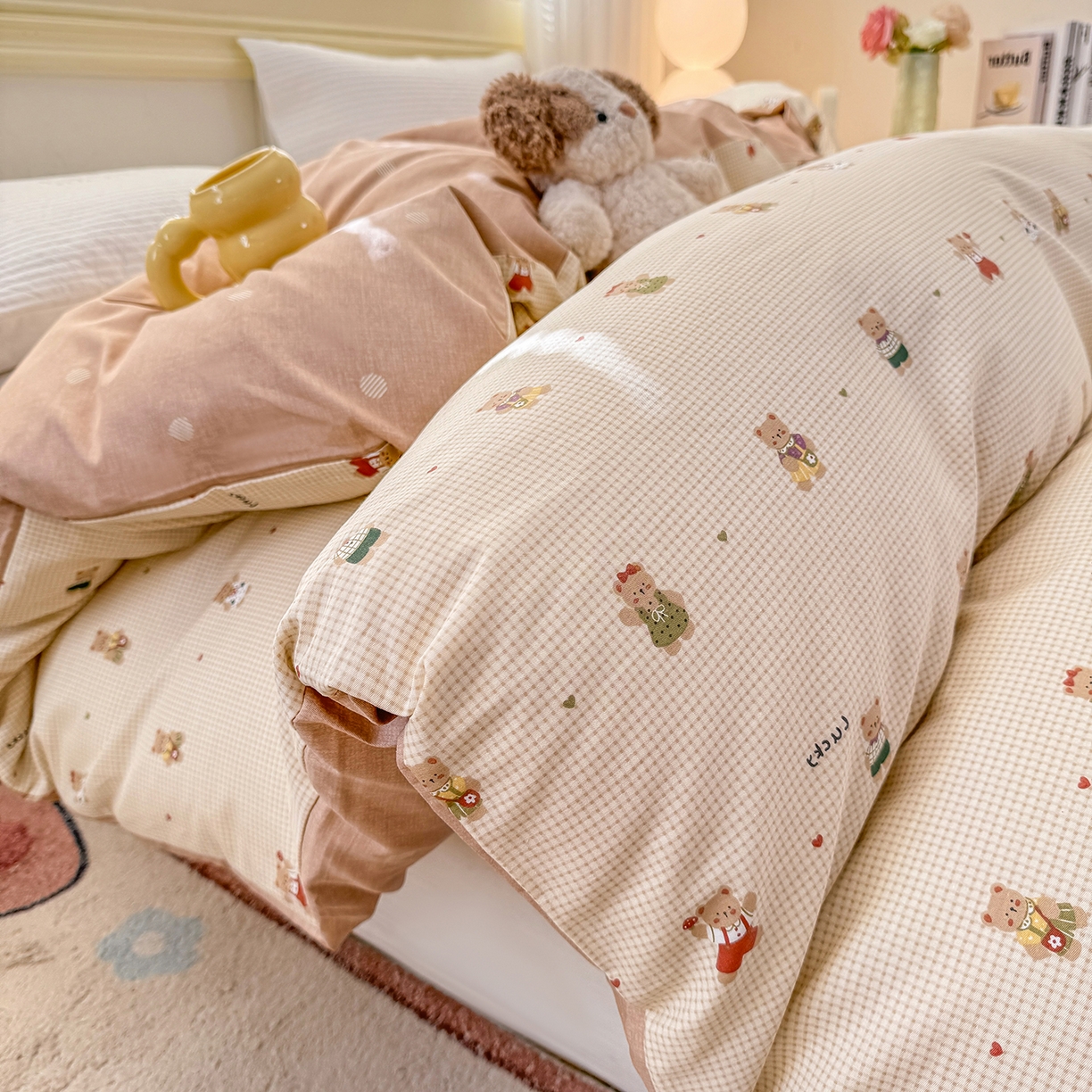 91家纺网 家纺一手货源 找家纺 名品家纺 2026新款100%纯棉单被套系列 爪爪家族