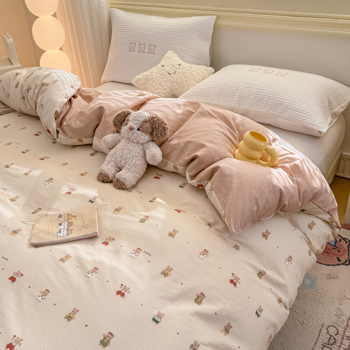 91家纺网 家纺一手货源 找家纺 名品家纺 2026新款100%纯棉单被套系列 爪爪家族