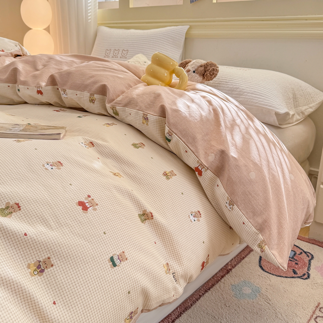 91家纺网 家纺一手货源 找家纺 名品家纺 2026新款100%纯棉单被套系列 爪爪家族