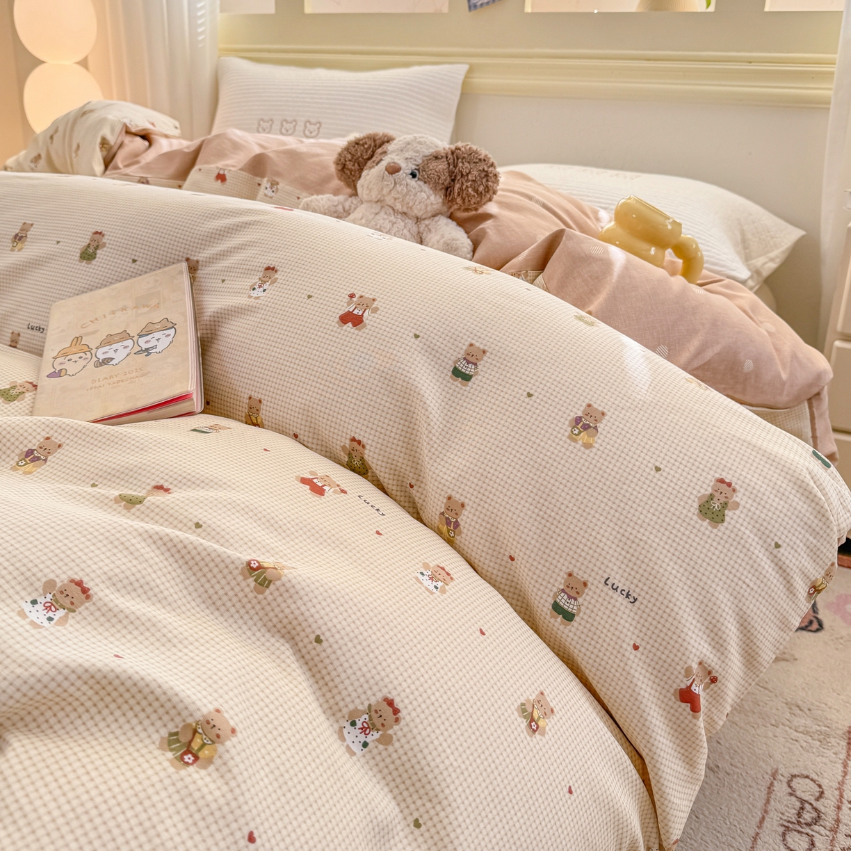 91家纺网 家纺一手货源 找家纺 名品家纺 2026新款100%纯棉单被套系列 爪爪家族