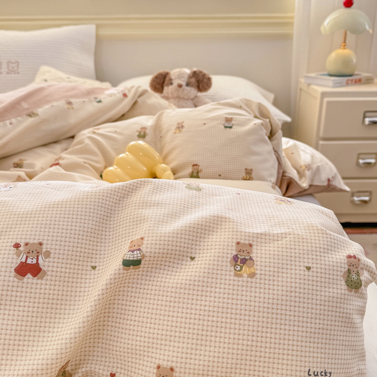 91家纺网 家纺一手货源 找家纺 名品家纺 2026新款100%纯棉单被套系列 爪爪家族