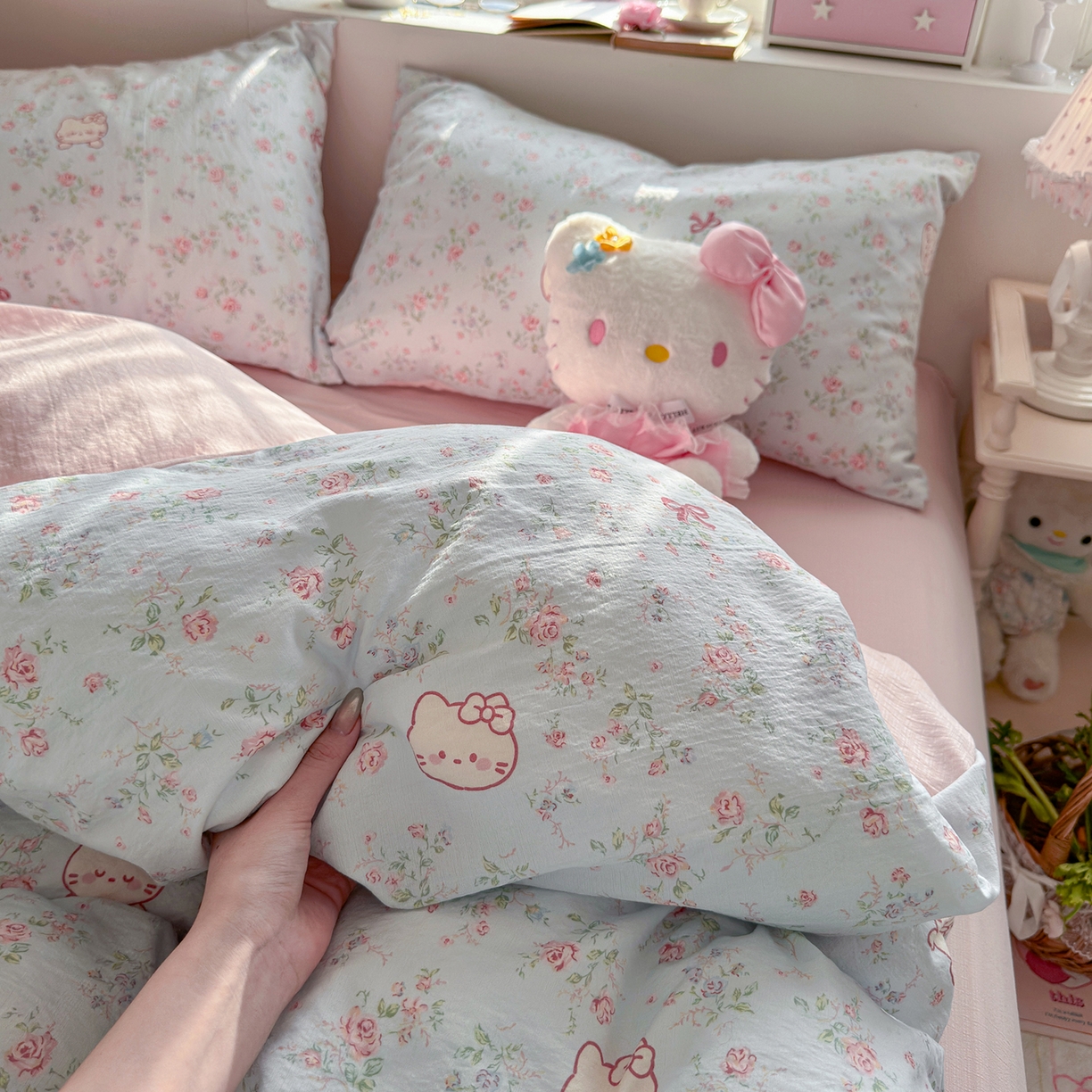 91家纺网 家纺一手货源 找家纺 （总）罗亿家纺 2026新款小清新云感双层纱木棉四件套系列（小红书热款推荐）