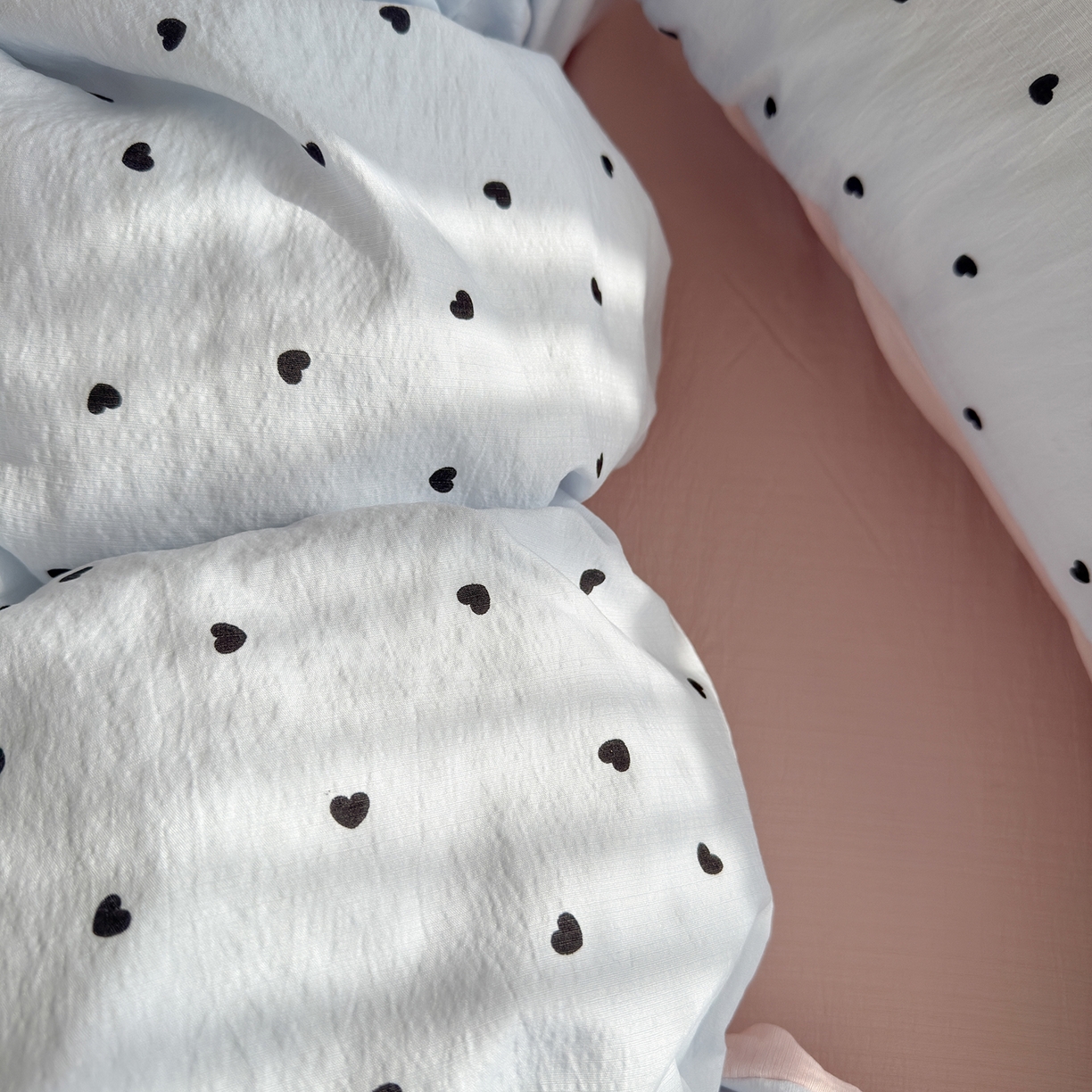 91家纺网 家纺一手货源 找家纺 罗亿家纺 2026新款小清新云感双层纱木棉四件套系列（小红书热款推荐） 海盐甜心