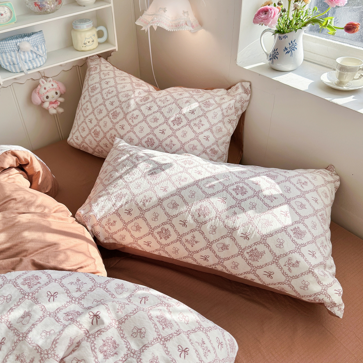 91家纺网 家纺一手货源 找家纺 罗亿家纺 2026新款小清新云感双层纱木棉四件套系列（小红书热款推荐） 曼塔庄园