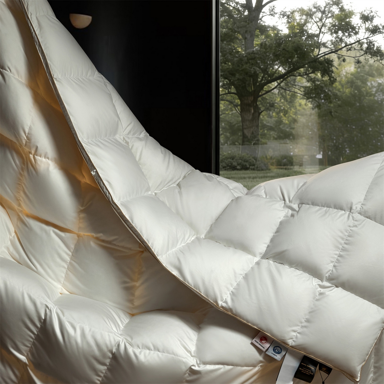 91家纺网 家纺一手货源 找家纺 （总）头等舱 80s柔舒棉(高支防钻绒面料) 新国标95白鹅绒被（空镜图）