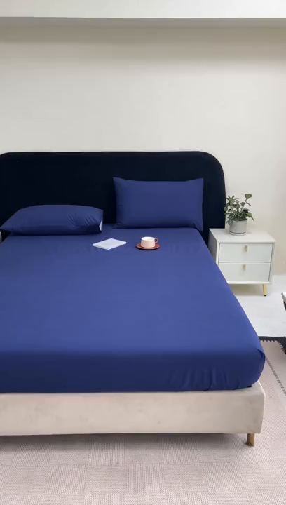 91家纺网 家纺一手货源 找家纺 三悦四季 2026新款纯色亲肤磨毛防水床笠跨境直播爆款床笠三件套外贸可定制任意尺寸 组合图 仅供参考