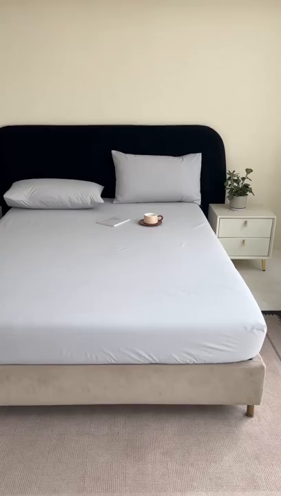 91家纺网 家纺一手货源 找家纺 三悦四季 2026新款纯色亲肤磨毛防水床笠跨境直播爆款床笠三件套外贸可定制任意尺寸 浅灰