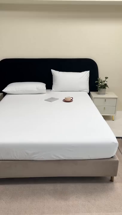 91家纺网 家纺一手货源 找家纺 三悦四季 2026新款纯色亲肤磨毛防水床笠跨境直播爆款床笠三件套外贸可定制任意尺寸 白色