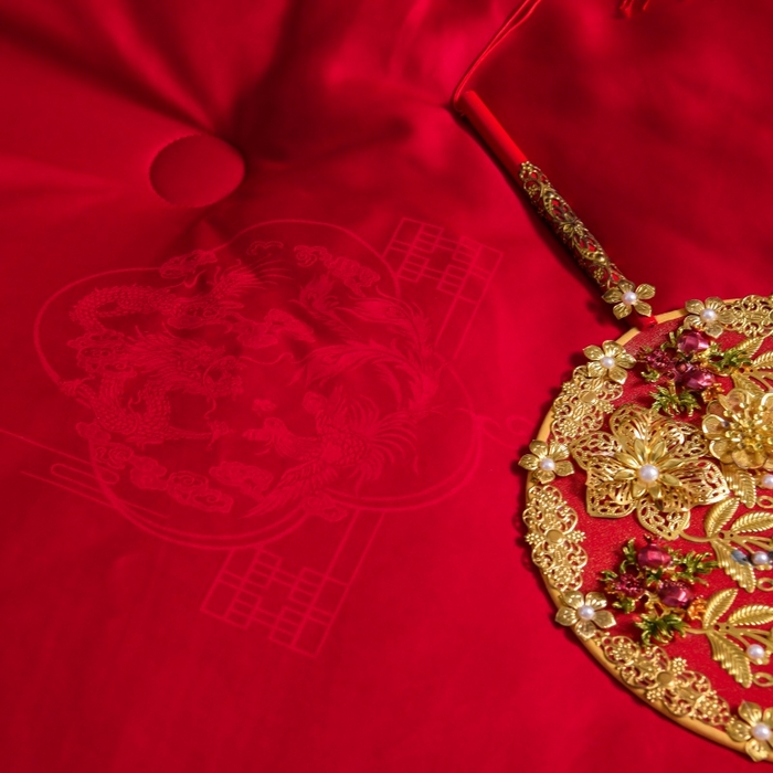 91家纺网 家纺一手货源 找家纺 （总）壹张床 2026新款全棉纯棉60支提花婚庆喜被冬被被子被芯