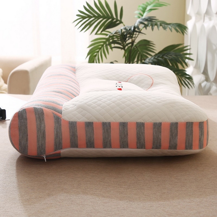 91家纺网 家纺一手货源 找家纺 锦鲤枕芯 2025新款spa情侣护颈枕枕头枕芯 小熊-粉