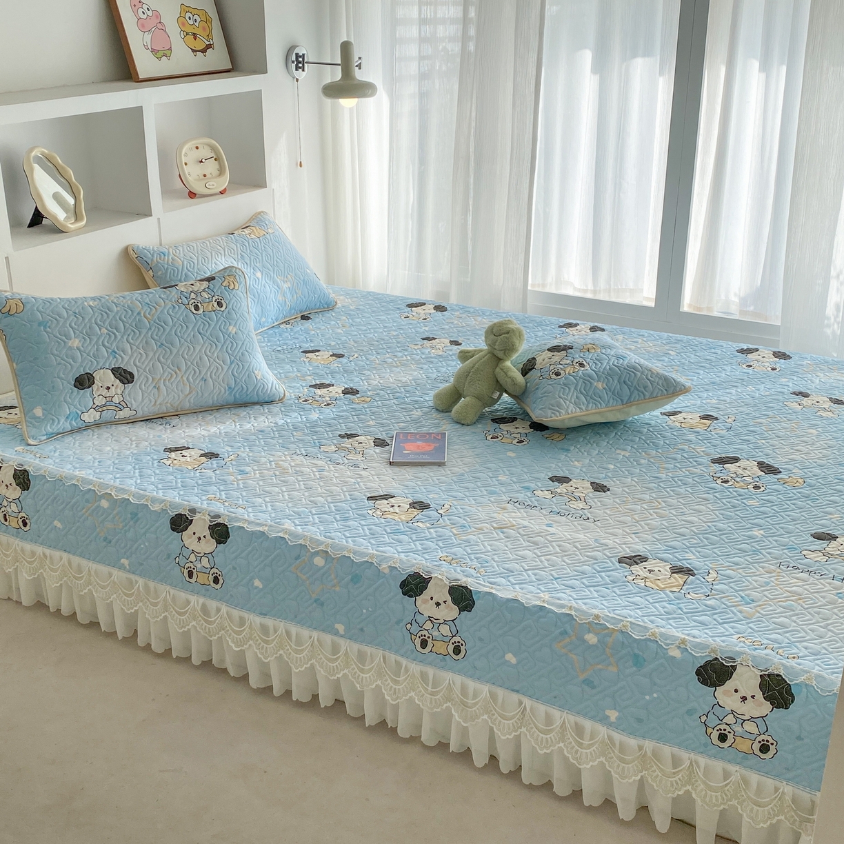 91家纺网 家纺一手货源 找家纺 （总）一电 2026新款定做纯棉榻榻米床盖 防滑A类四季通用夹棉炕罩 软垫大炕专用床单