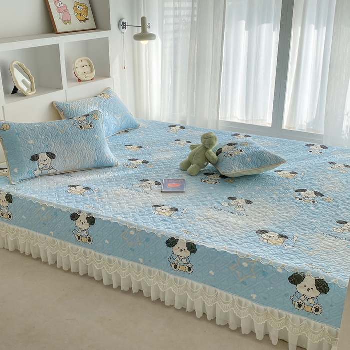 一电 2026新款定做纯棉榻榻米床盖 防滑A类四季通用夹棉炕罩 软垫大炕专用床单 斑点狗