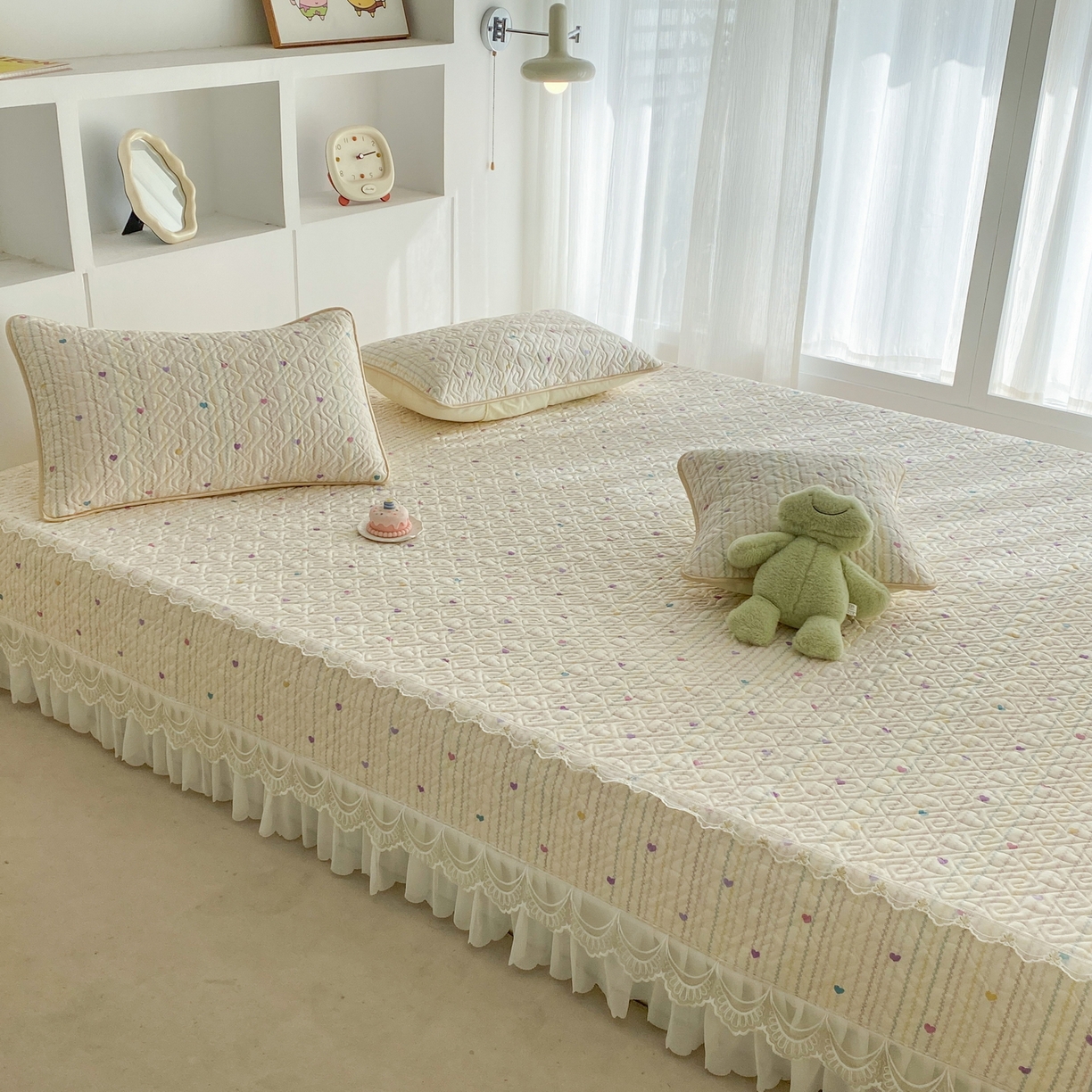 91家纺网 家纺一手货源 找家纺 一电 2026新款定做纯棉榻榻米床盖 防滑A类四季通用夹棉炕罩 软垫大炕专用床单 彩色心情