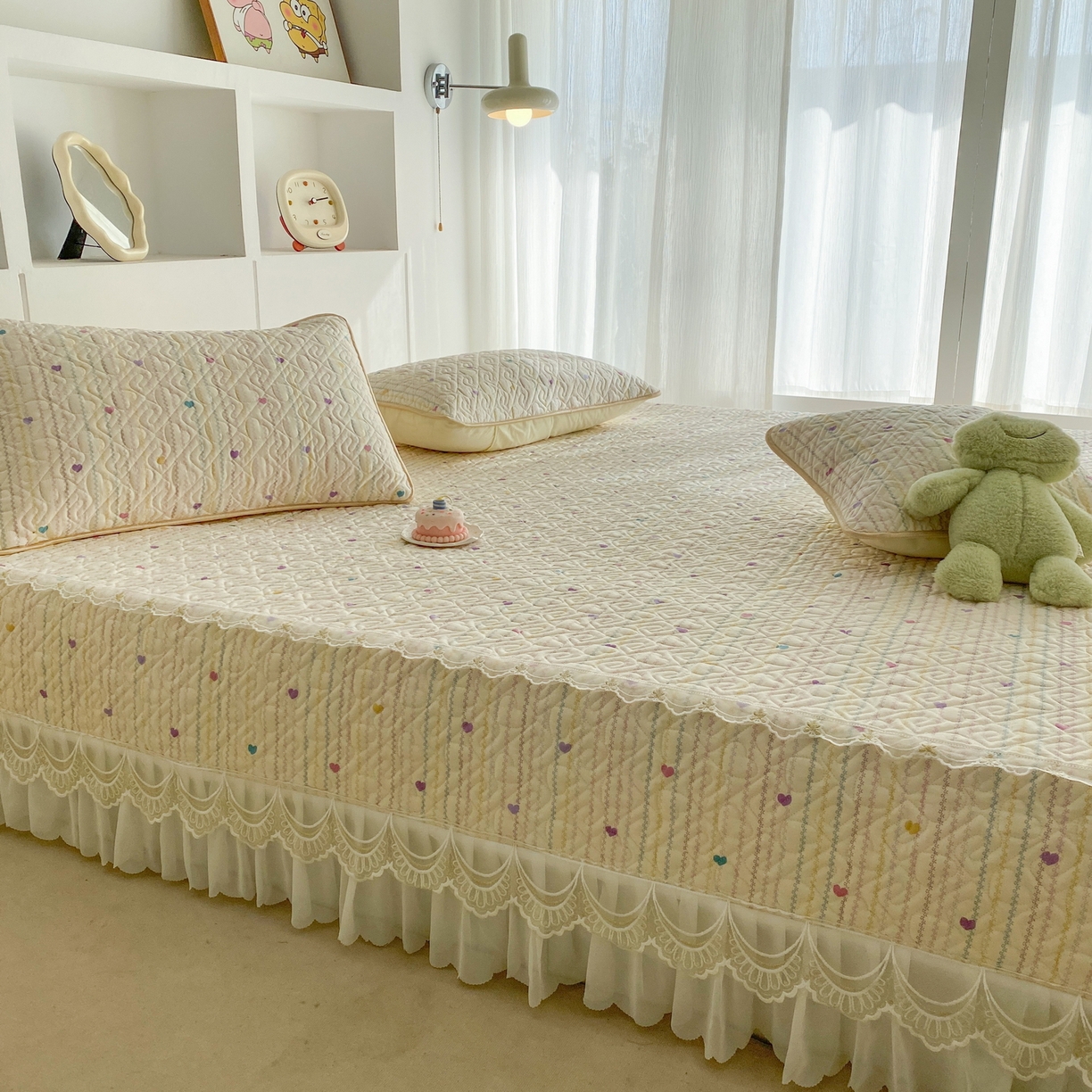 91家纺网 家纺一手货源 找家纺 一电 2026新款定做纯棉榻榻米床盖 防滑A类四季通用夹棉炕罩 软垫大炕专用床单 彩色心情