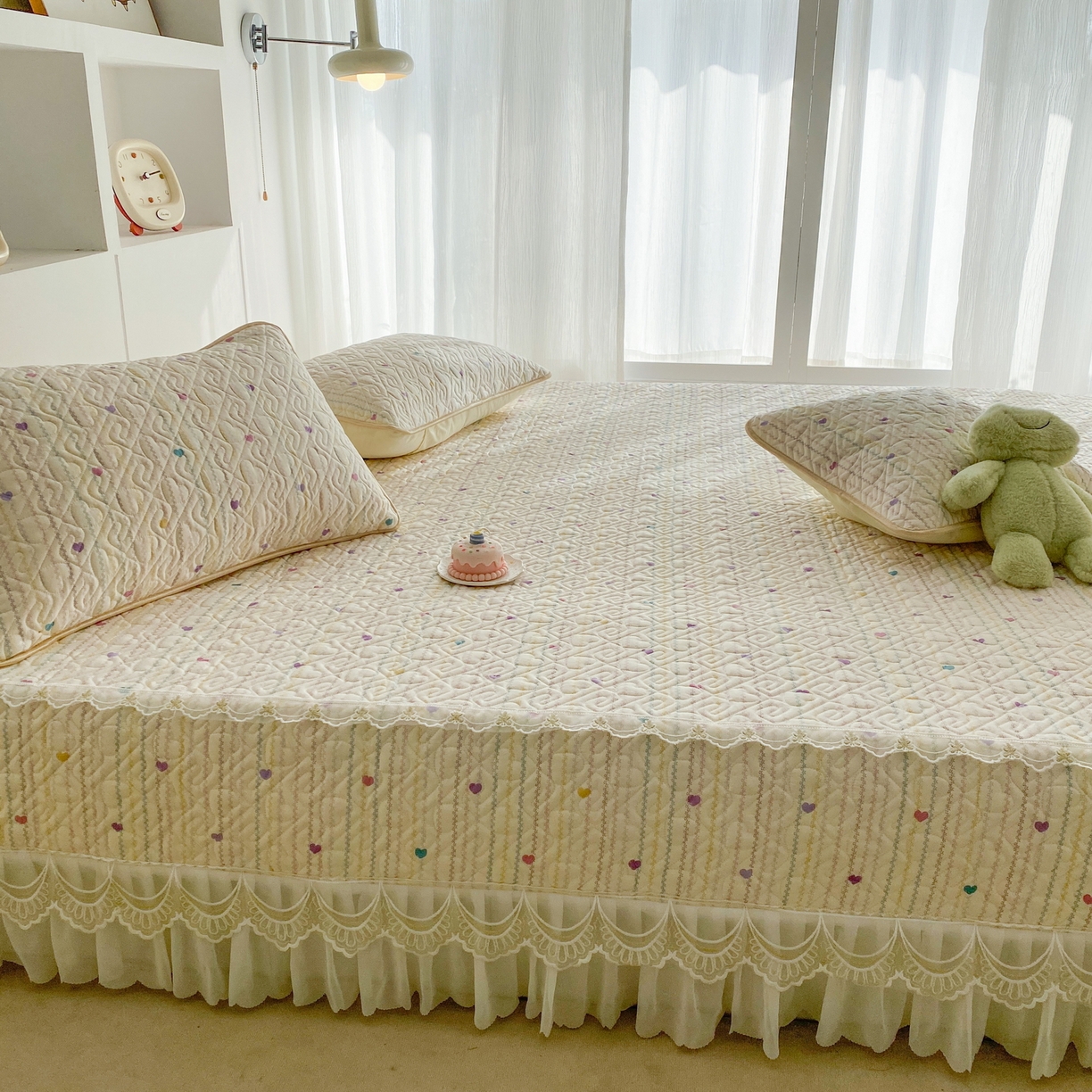 91家纺网 家纺一手货源 找家纺 一电 2026新款定做纯棉榻榻米床盖 防滑A类四季通用夹棉炕罩 软垫大炕专用床单 彩色心情