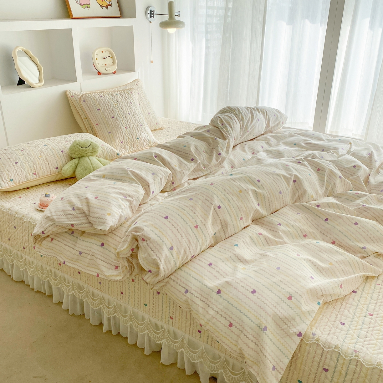 91家纺网 家纺一手货源 找家纺 一电 2026新款定做纯棉榻榻米床盖 防滑A类四季通用夹棉炕罩 软垫大炕专用床单 彩色心情