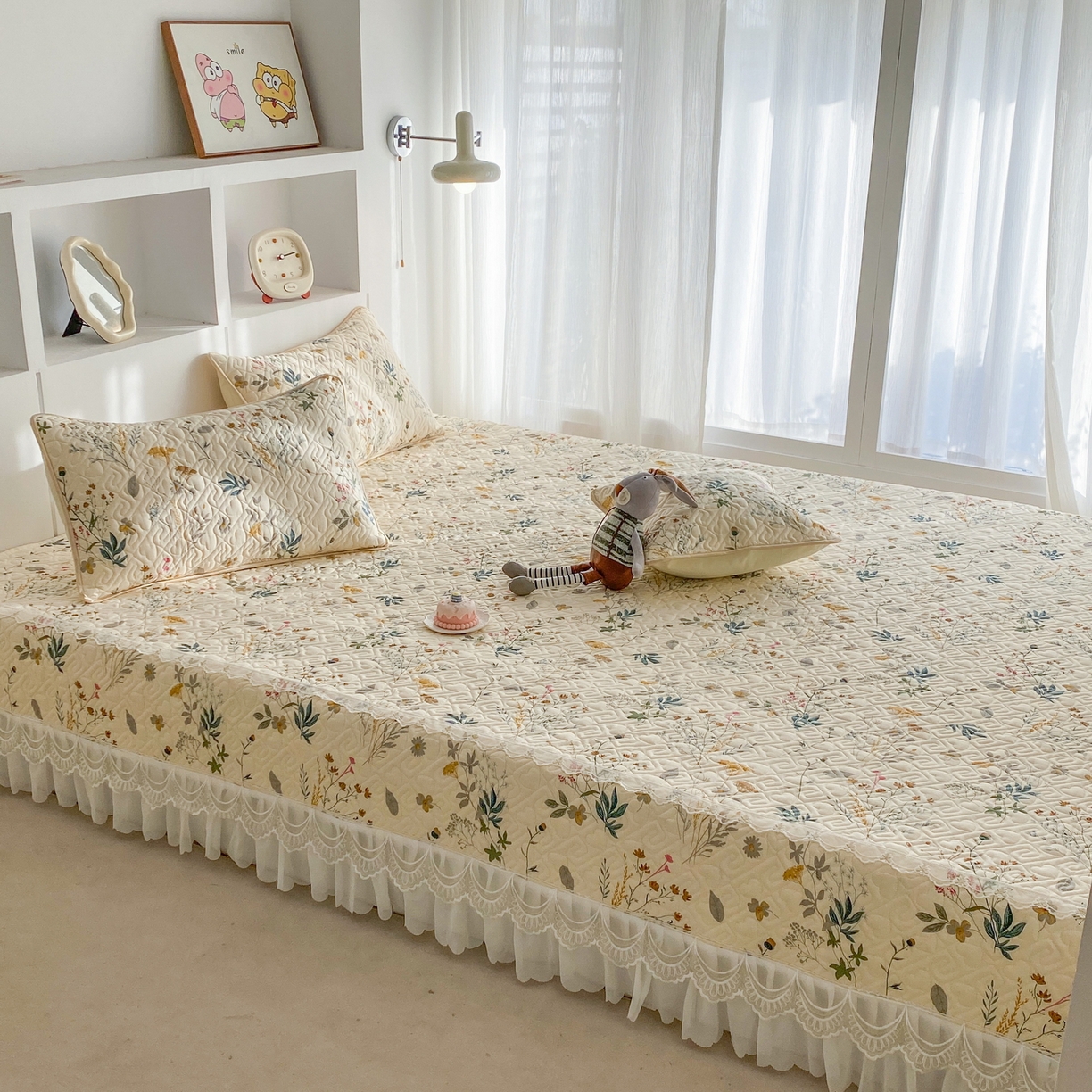 91家纺网 家纺一手货源 找家纺 一电 2026新款定做纯棉榻榻米床盖 防滑A类四季通用夹棉炕罩 软垫大炕专用床单 东篱