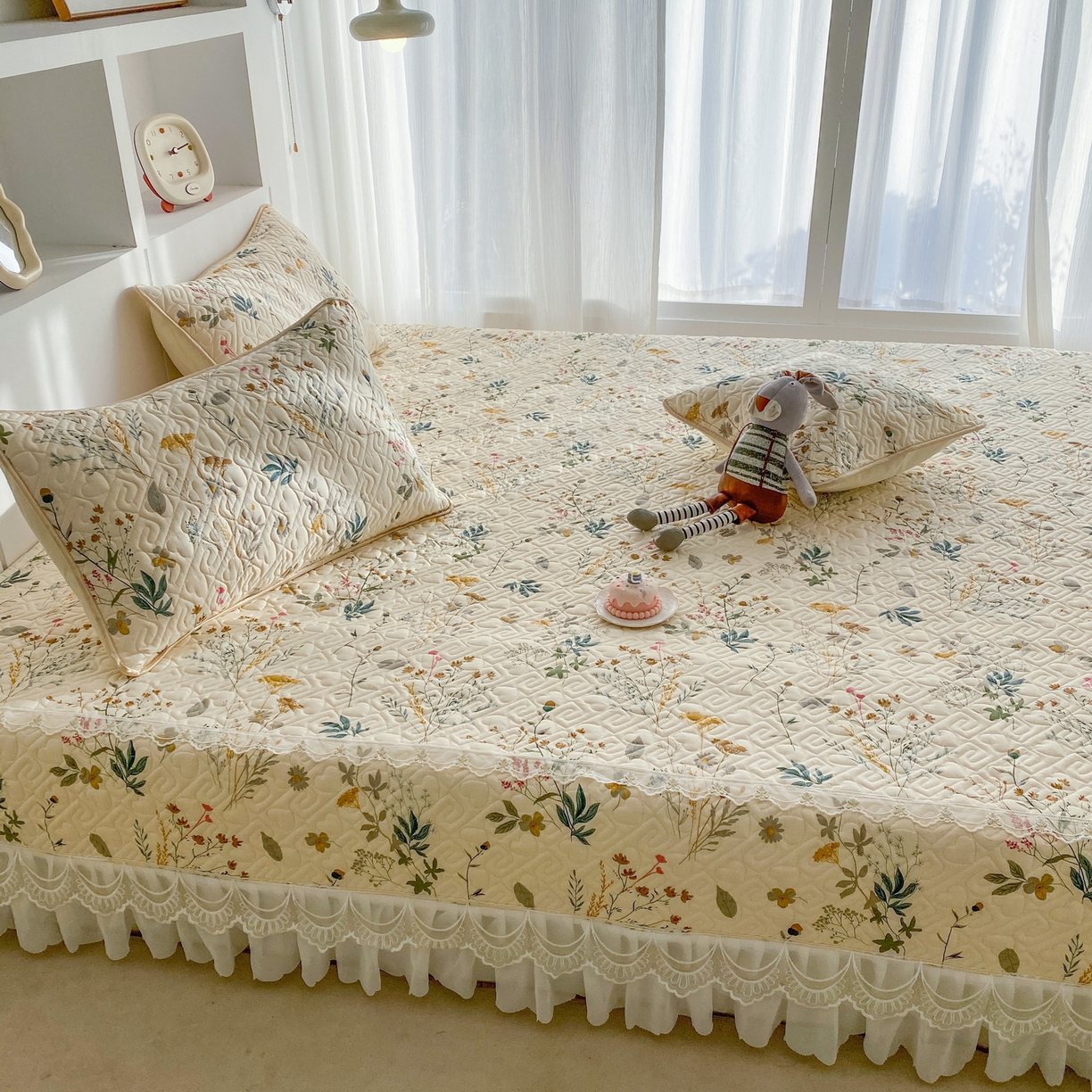 91家纺网 家纺一手货源 找家纺 一电 2026新款定做纯棉榻榻米床盖 防滑A类四季通用夹棉炕罩 软垫大炕专用床单 东篱