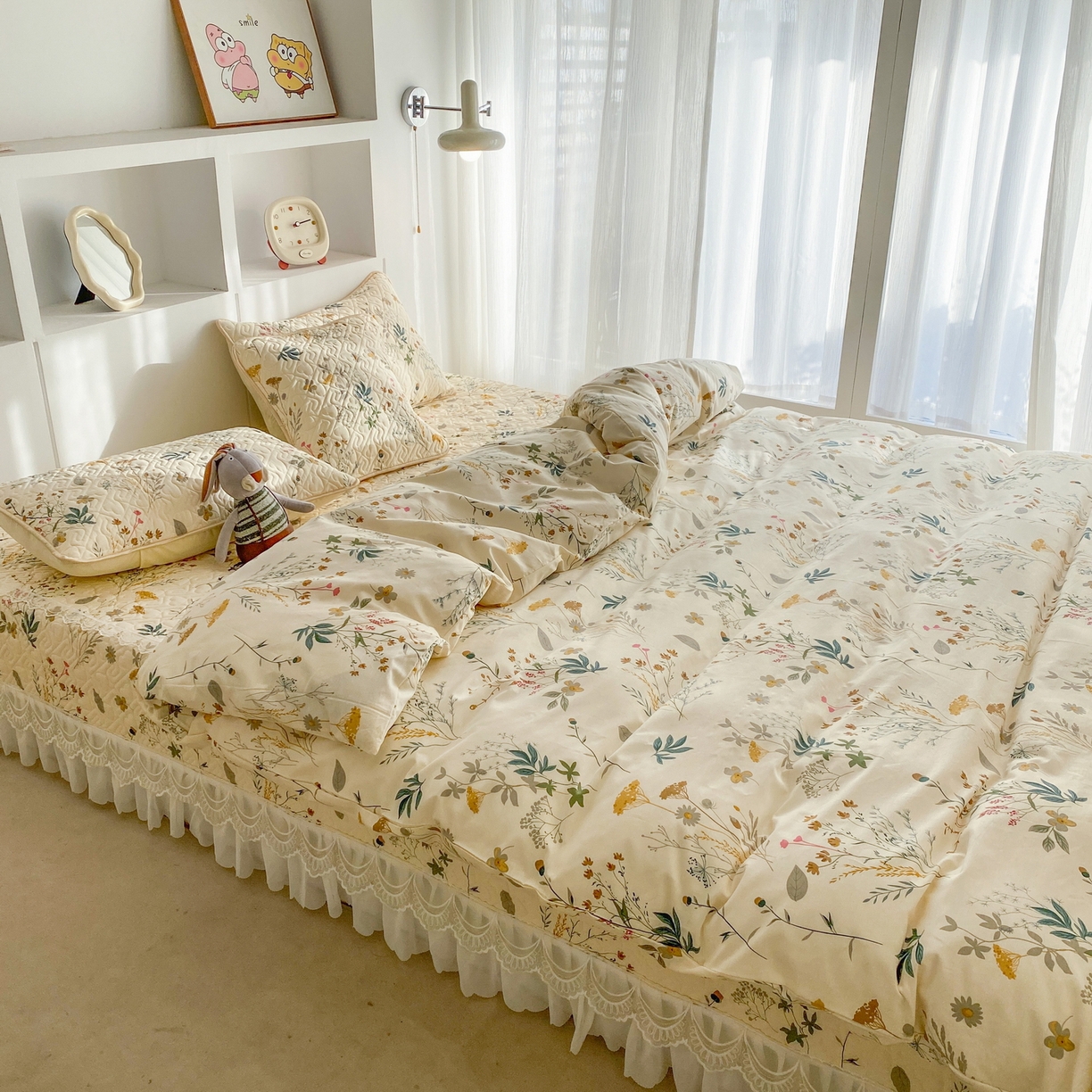 91家纺网 家纺一手货源 找家纺 一电 2026新款定做纯棉榻榻米床盖 防滑A类四季通用夹棉炕罩 软垫大炕专用床单 东篱