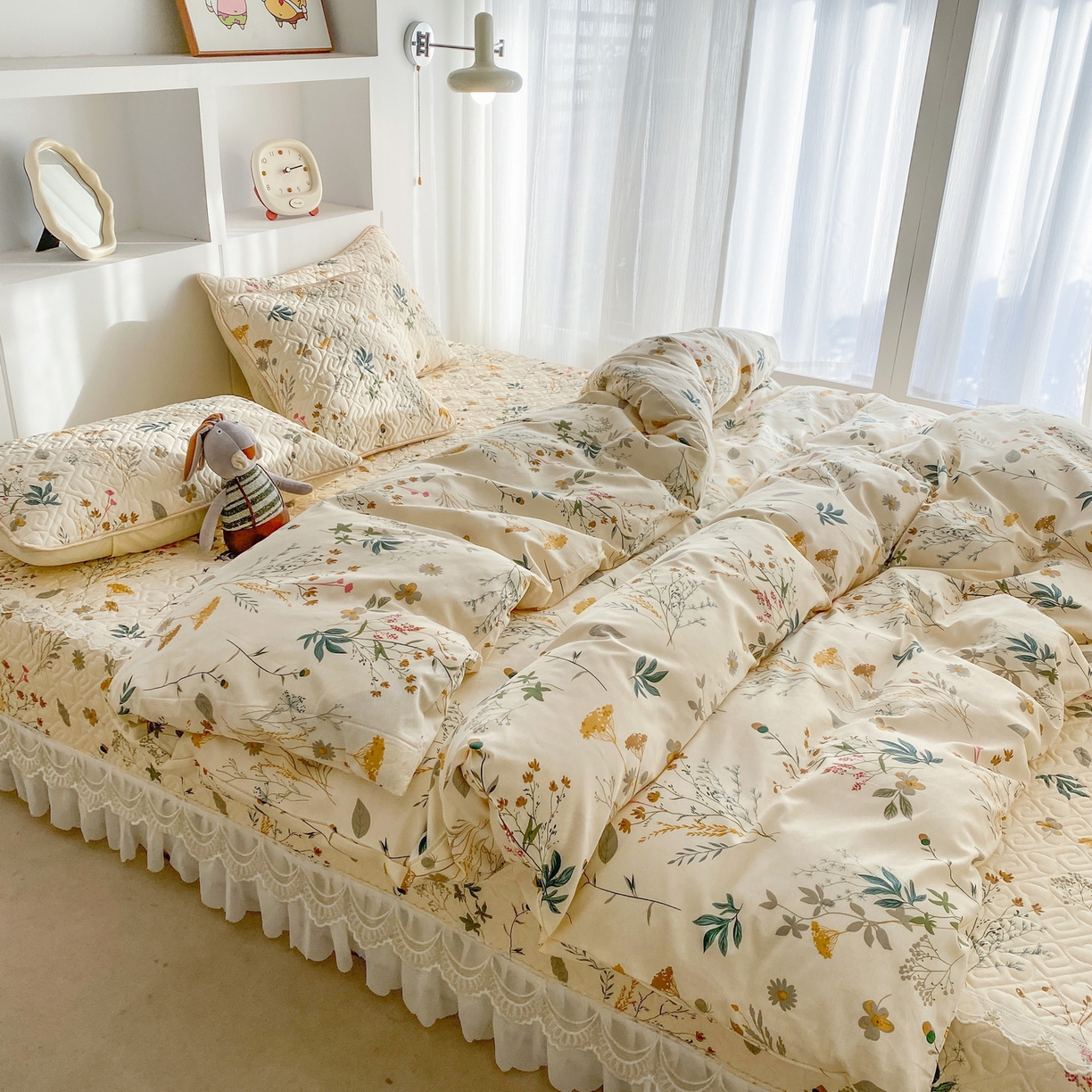 91家纺网 家纺一手货源 找家纺 一电 2026新款定做纯棉榻榻米床盖 防滑A类四季通用夹棉炕罩 软垫大炕专用床单 东篱