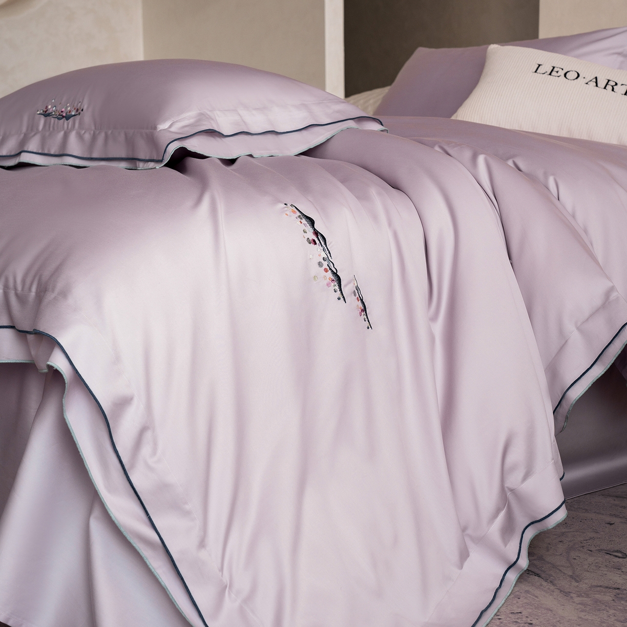 91家纺网 家纺一手货源 找家纺 （总）涞澳家纺 2025新款埃及长绒棉四件套-格雾