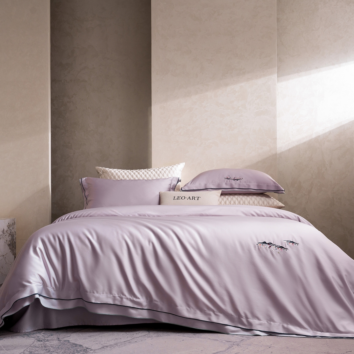 91家纺网 家纺一手货源 找家纺 （总）涞澳家纺 2025新款埃及长绒棉四件套-格雾