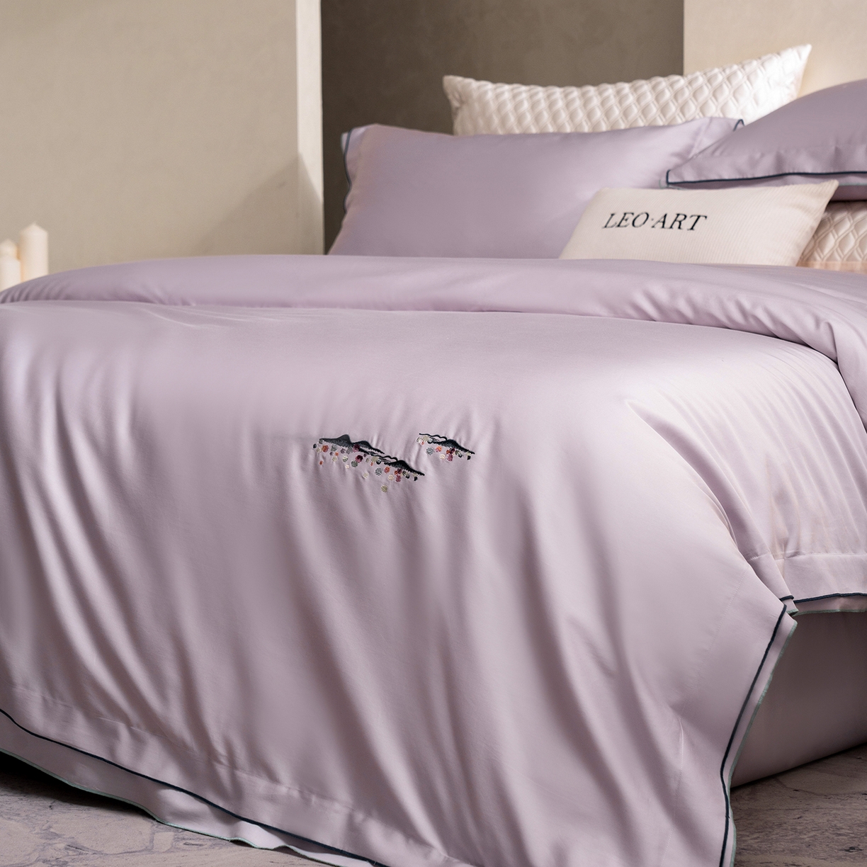 91家纺网 家纺一手货源 找家纺 （总）涞澳家纺 2025新款埃及长绒棉四件套-格雾